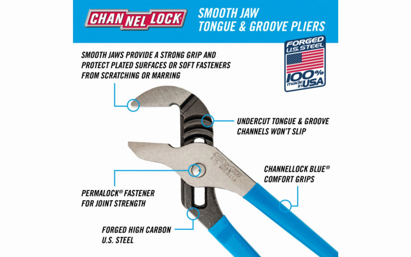 Channellock 10" Smooth Jaw Tongue & Groove Plier