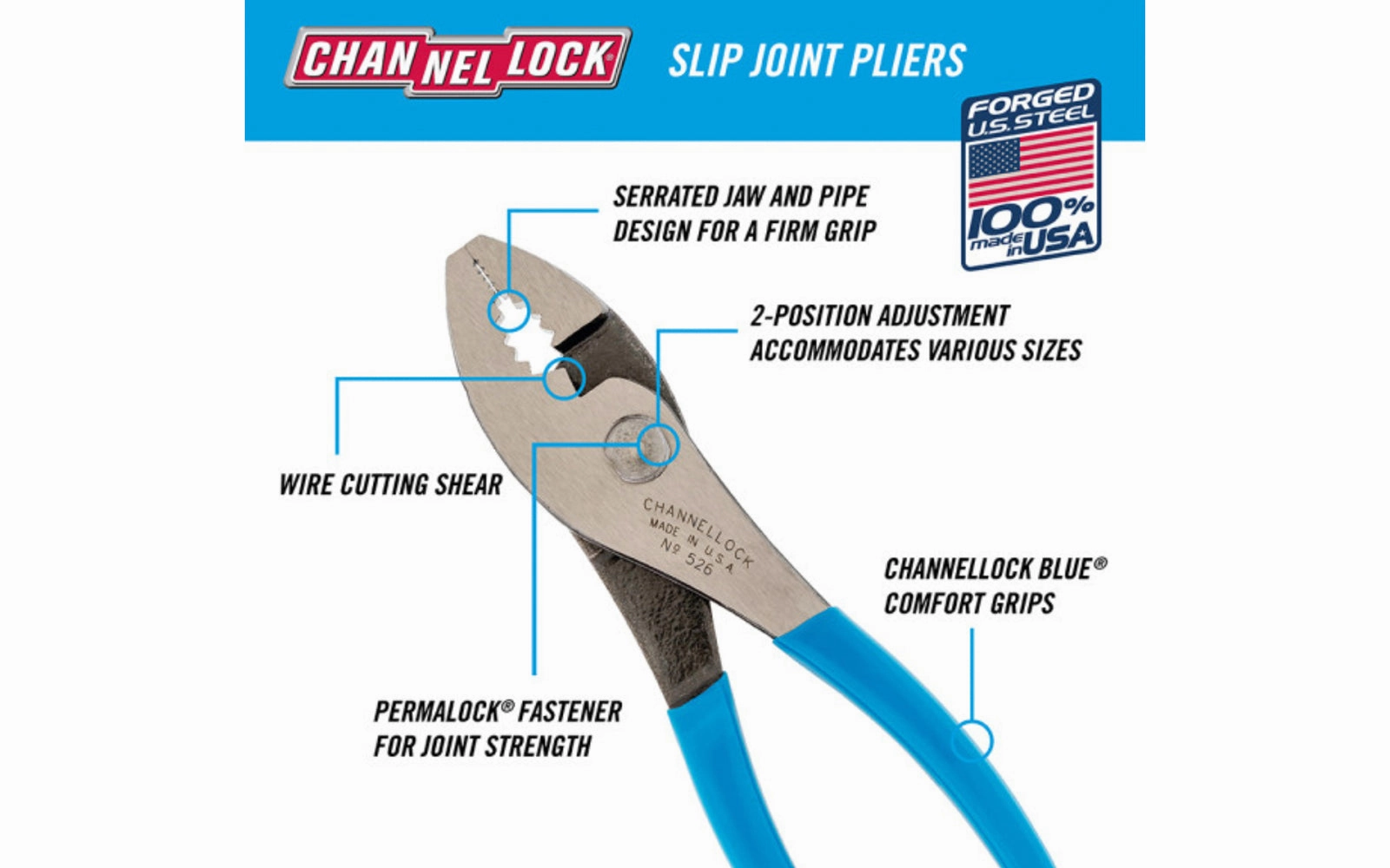 Channellock 6-1/2" Slip Joint Pliers