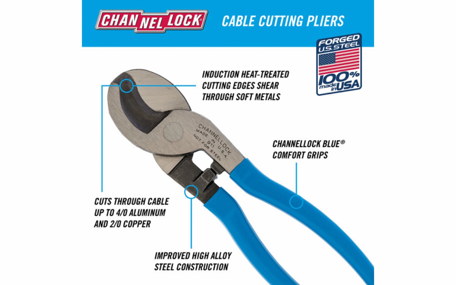 Channellock 9-1/2" Cable Cutting Pliers