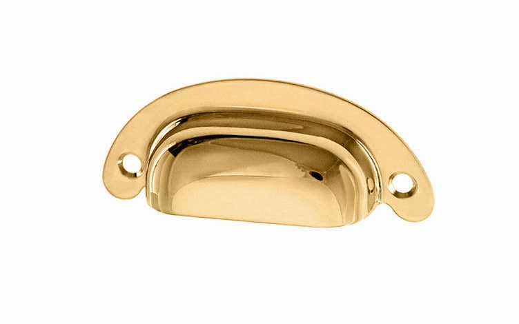 Classic Brass Half-Round Bin Pull ~ 2-1/2" On Centers