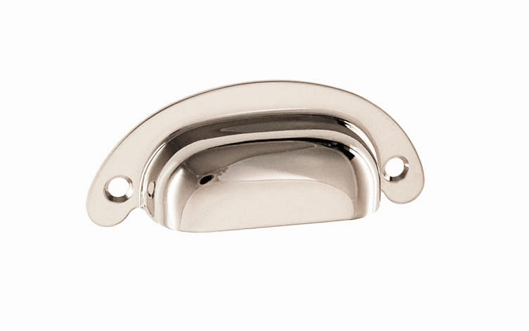 Classic Brass Half-Round Bin Pull ~ 2-1/2" On Centers