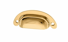 Classic Brass Half-Round Bin Pull ~ 2-1/2" On Centers