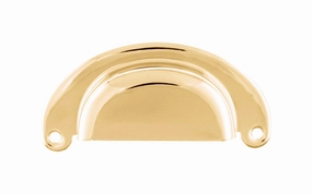 Classic Brass Half-Round Bin Pull ~ 3" On Centers