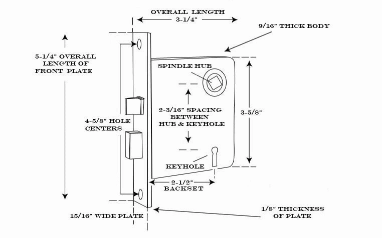 Classic Brass Interior Mortise Lock Set