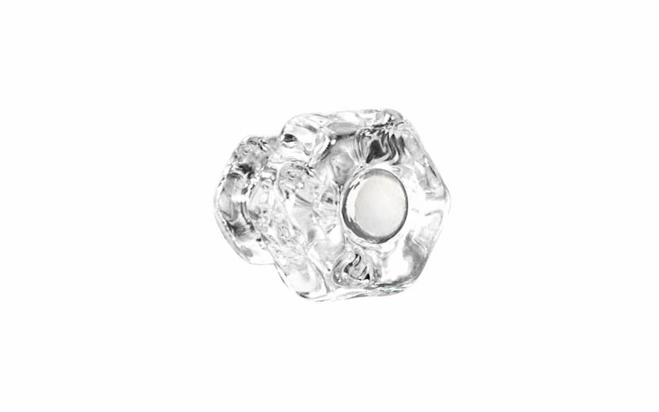 Classic Hexagonal Glass Cabinet Knob ~ Clear