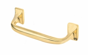Classic Offset Solid Brass Pull ~ 3-1/2" On Centers