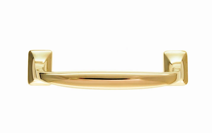 Classic Offset Solid Brass Pull ~ 3-1/2" On Centers