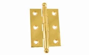 Classic Solid Brass Ball-Tip Cabinet Hinge ~ 2" x 1-1/2"