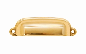 Classic Solid Brass Bin Pull ~ 3-3/8" On Centers
