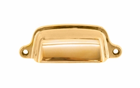 Classic Solid Brass Bin Pull ~ 3" On Centers
