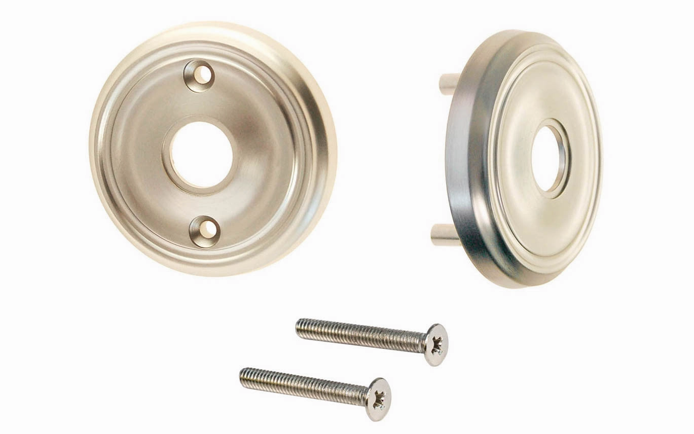 Classic Solid Brass Rosette Set ~ Passage (Non-Locking)