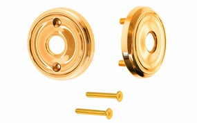 Classic Solid Brass Rosette Set ~ Passage (Non-Locking)