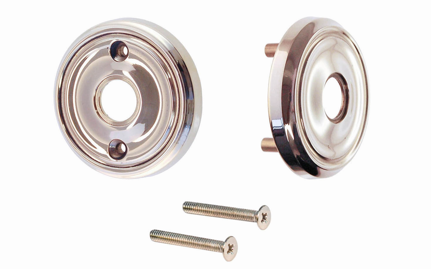 Classic Solid Brass Rosette Set ~ Passage (Non-Locking)