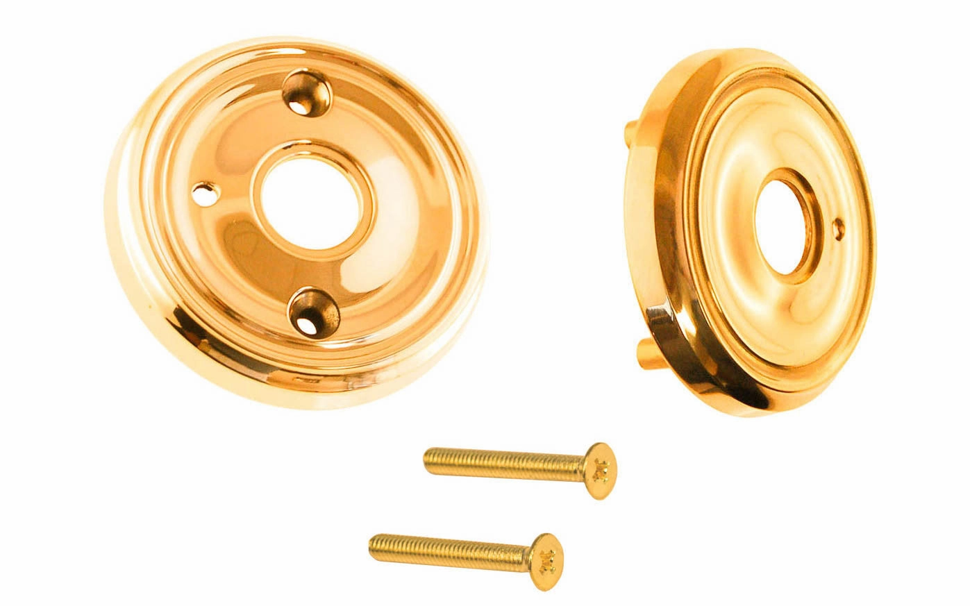 Classic Solid Brass Rosette Set ~ Privacy (Locking)
