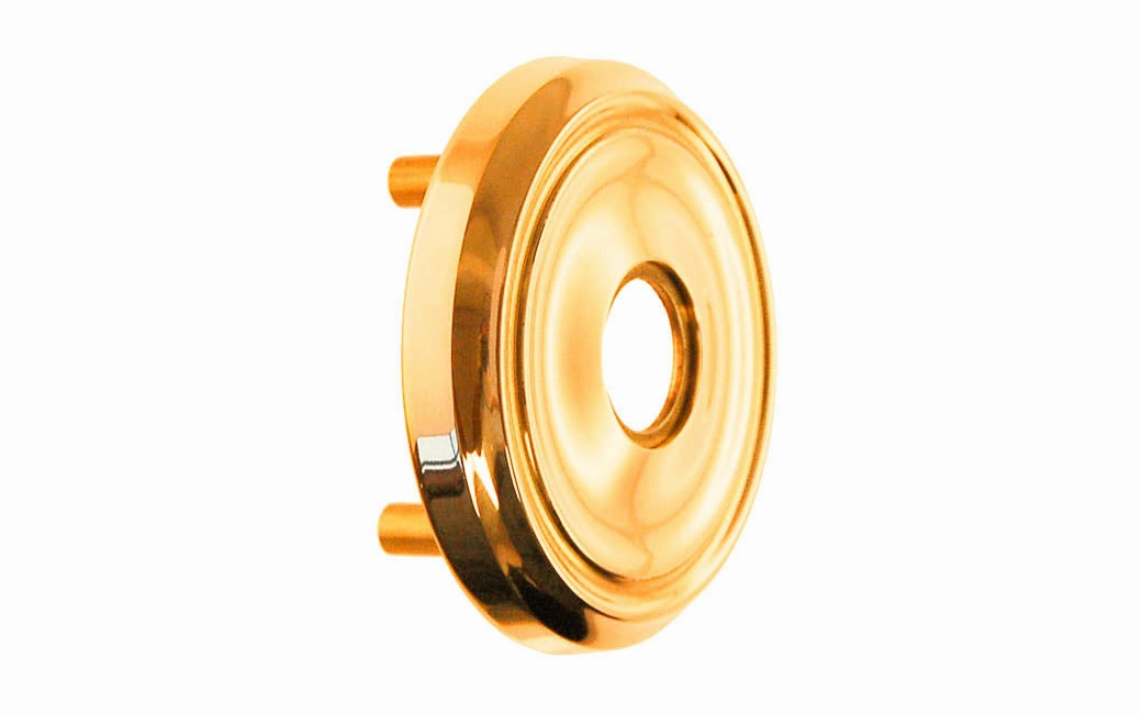 Classic Solid Brass Rosette with Threaded Shanks ~ Passage (Non-Locking)