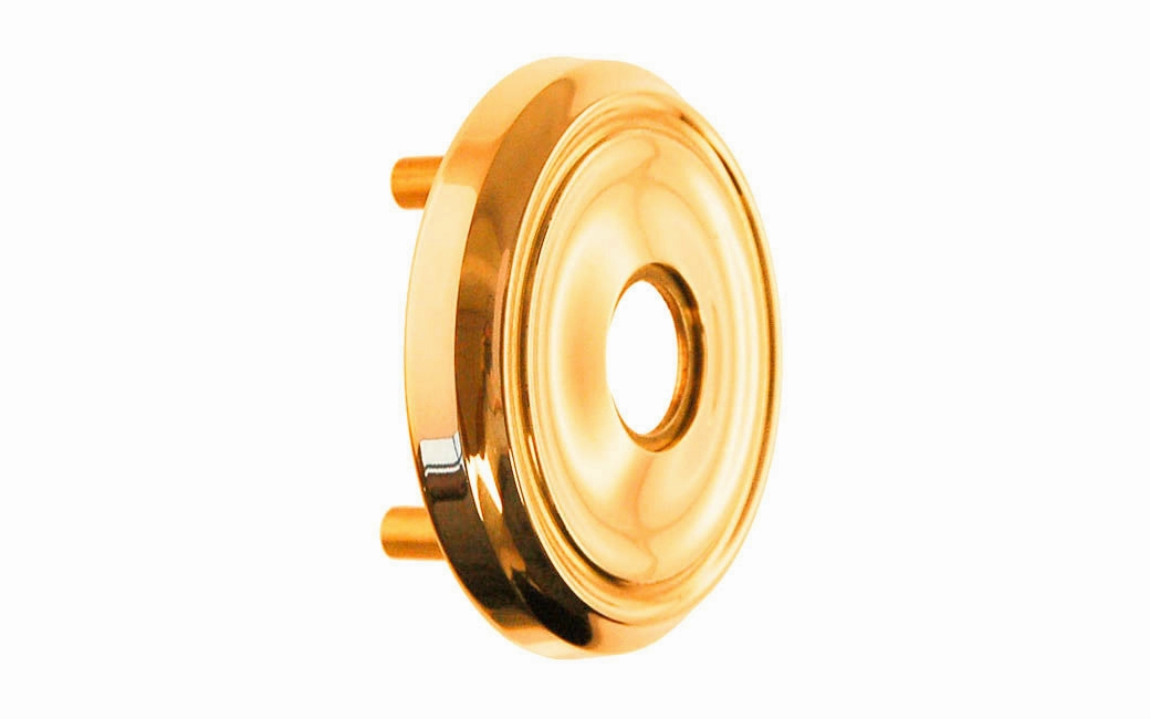 Classic Solid Brass Rosette with Threaded Shanks ~ Passage (Non-Locking)