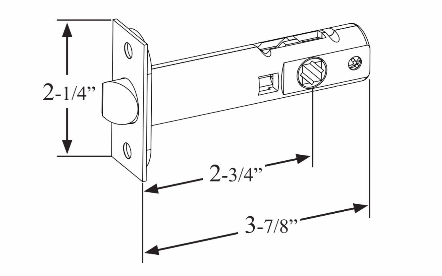 Classic Spring Latch for Doors (Passage) ~ 2-3/4" Backset