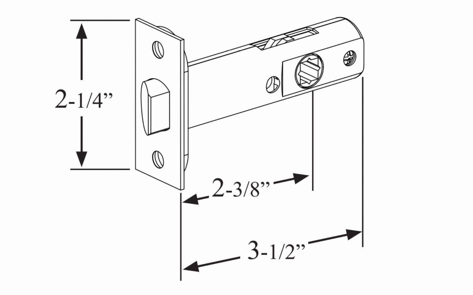 Classic Spring Latch for Doors (Passage) ~ 2-3/8" Backset