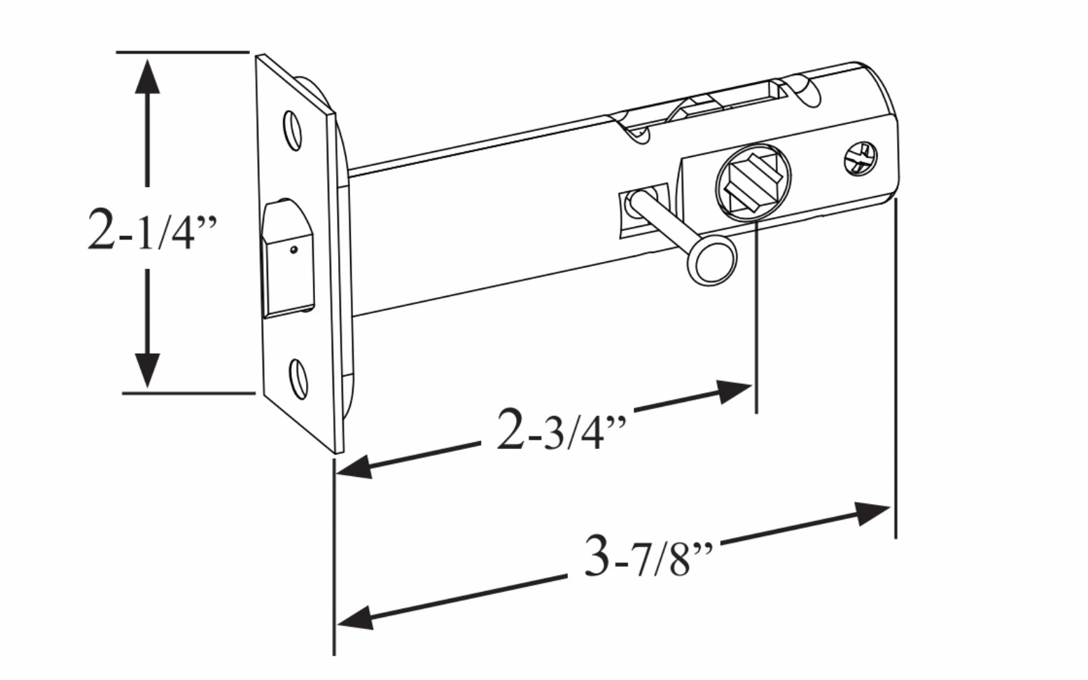 Classic Spring Latch for Doors with Locking Pin (Privacy) ~ 2-3/4" Backset
