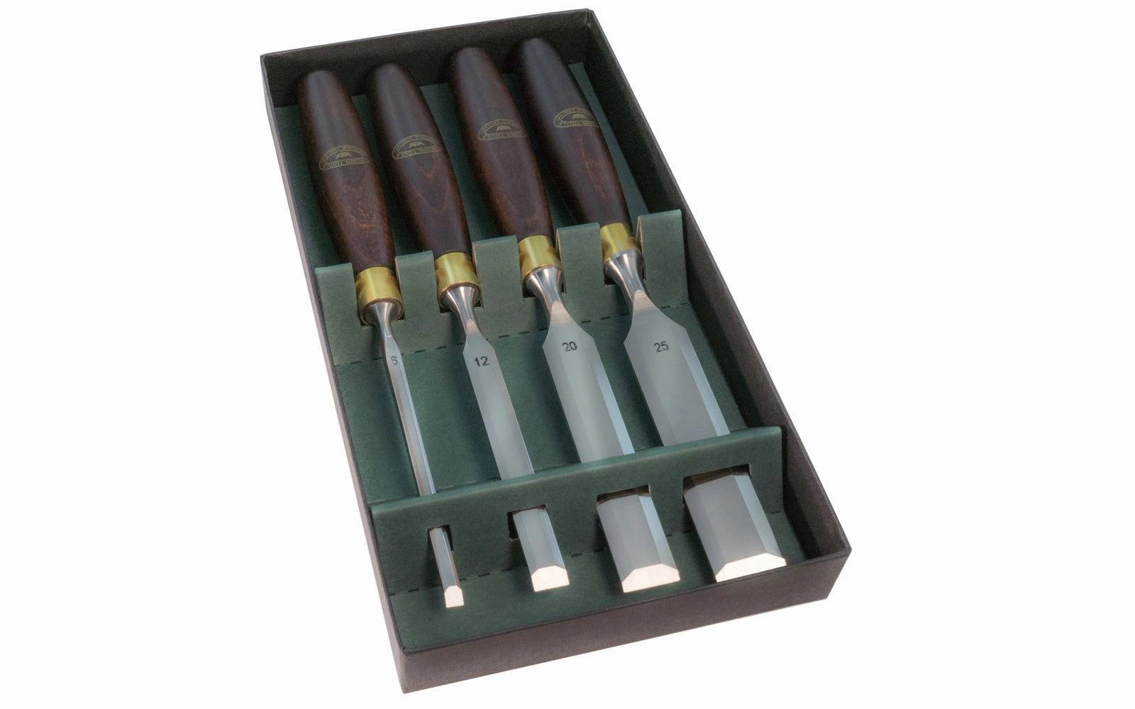 Crown Tools 4-Piece Chisel Set - 1/4", 1/2", 3/4", 1" Sizes