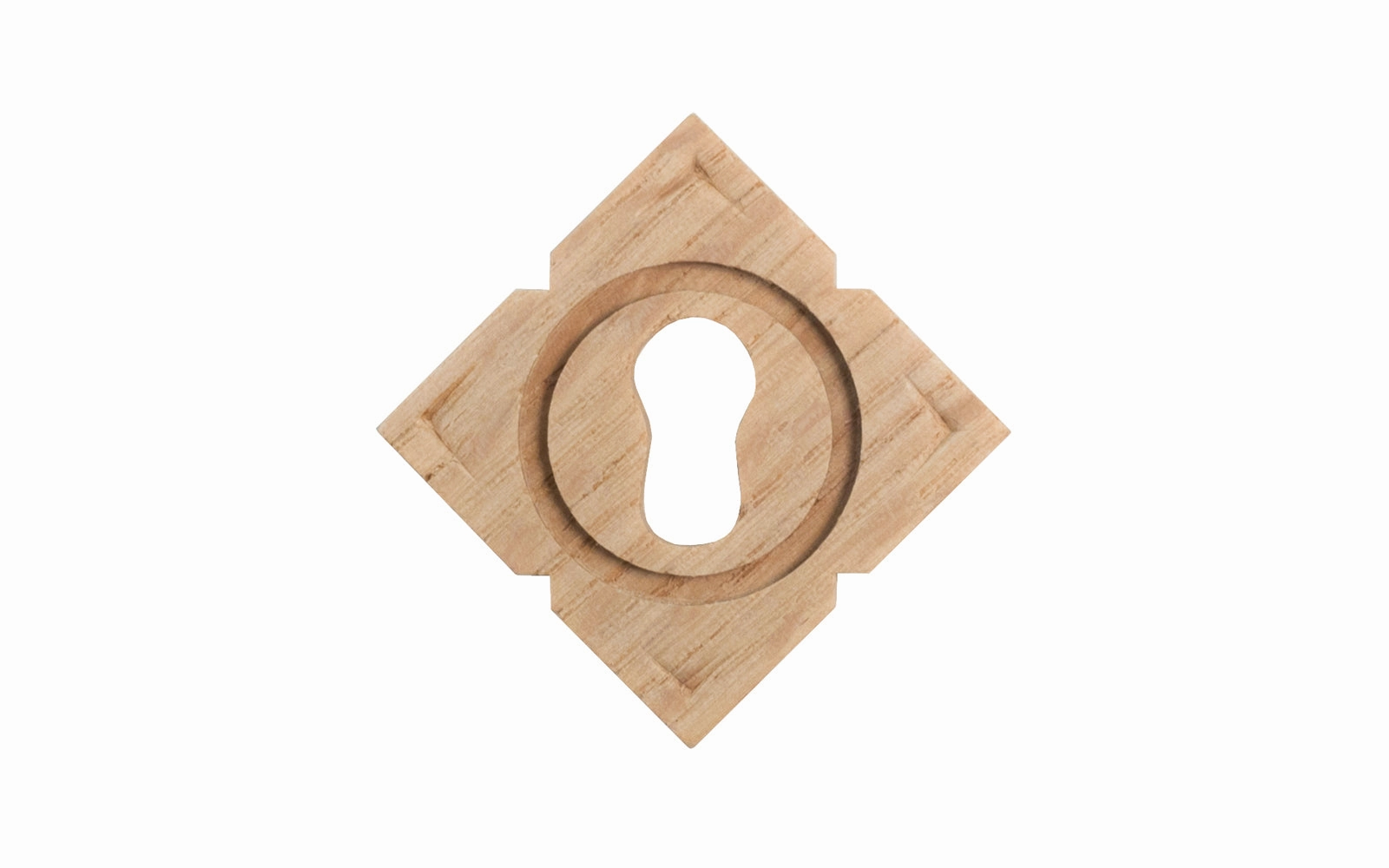 Diamond Shape Oak Wood Keyhole
