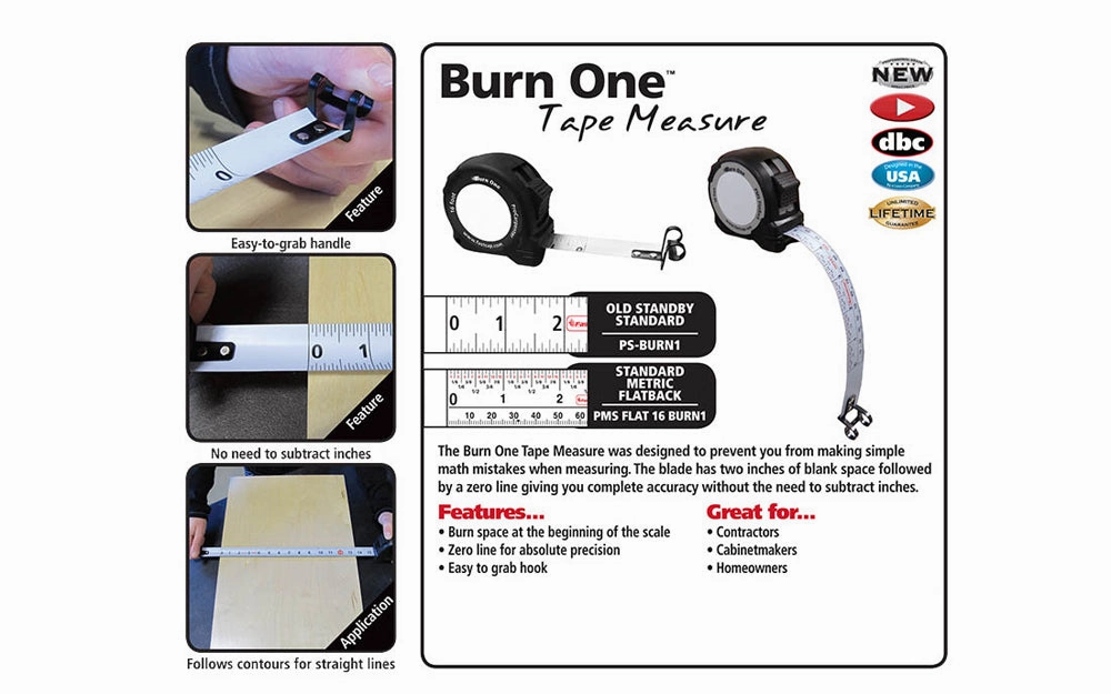 FastCap 16' ProCarpenter Burn One Tape Measure ~ Standard