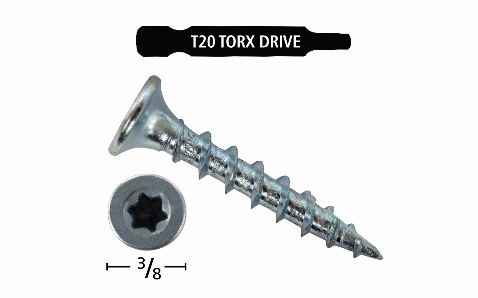FastCap 1-1/8" Bugle Head Cabinet Screws - T20 Torx Head ~ 100 Pack