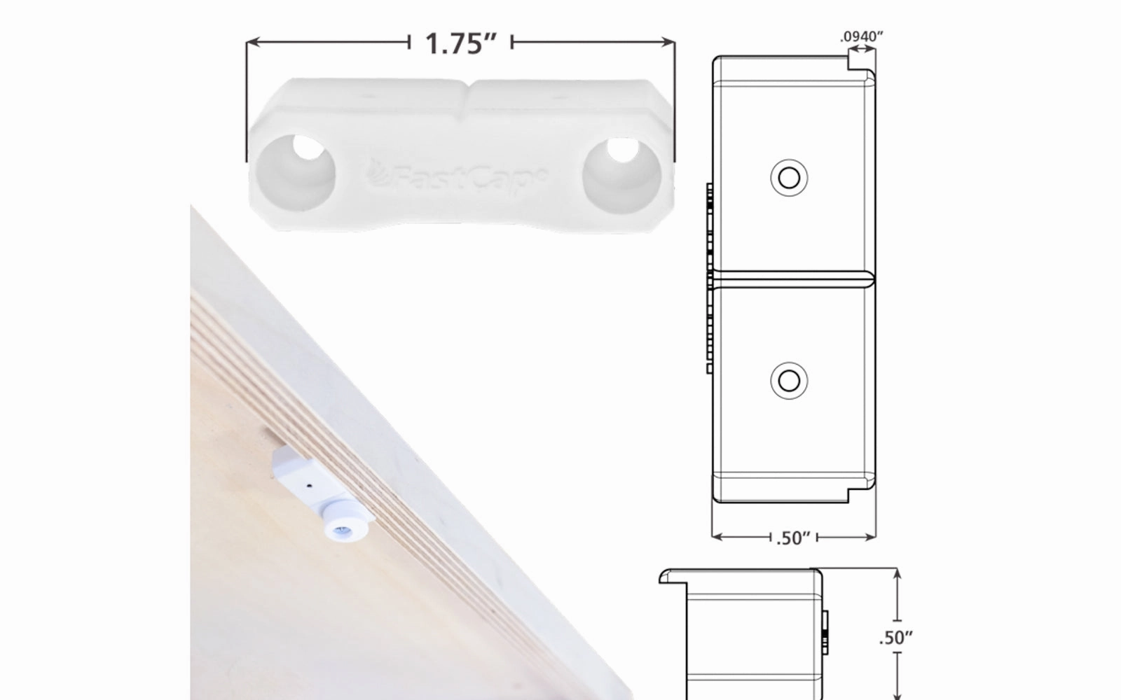 FastCap Euro Door Stop Mount ~ 5 Pack