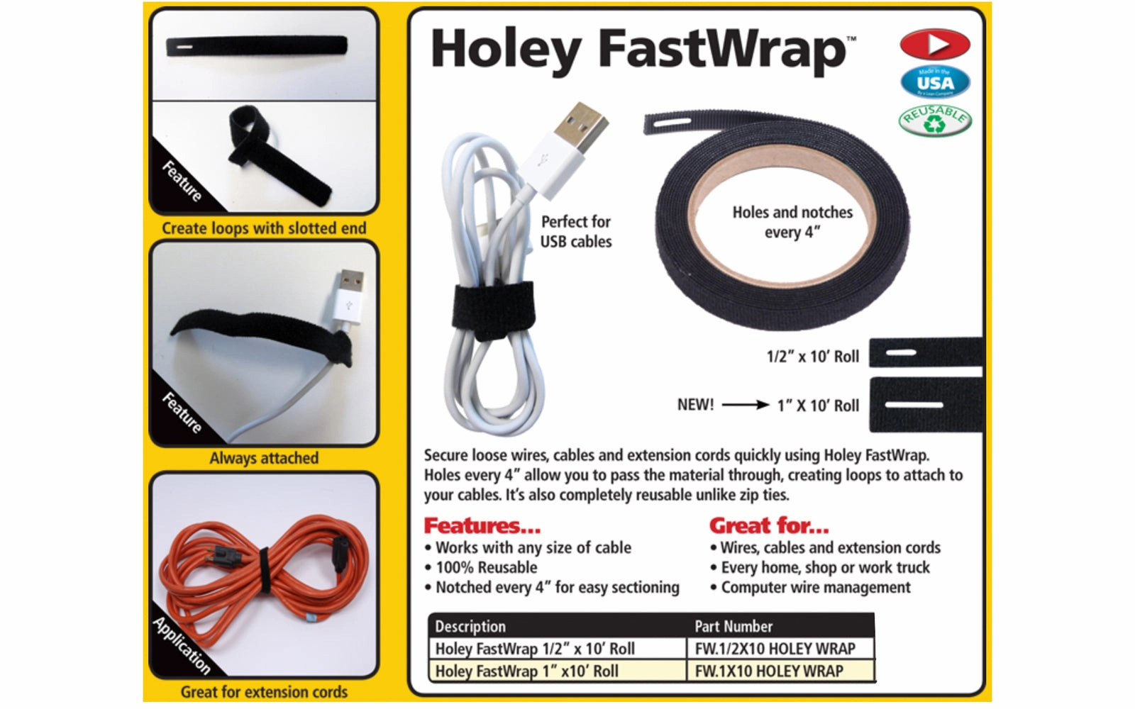 FastCap Holey Fastwrap - Velcro Wrap