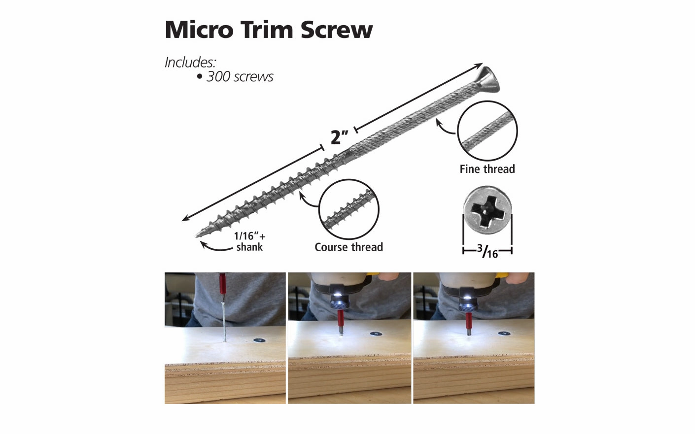 FastCap Micro Trim Screws ~ 300 Pack