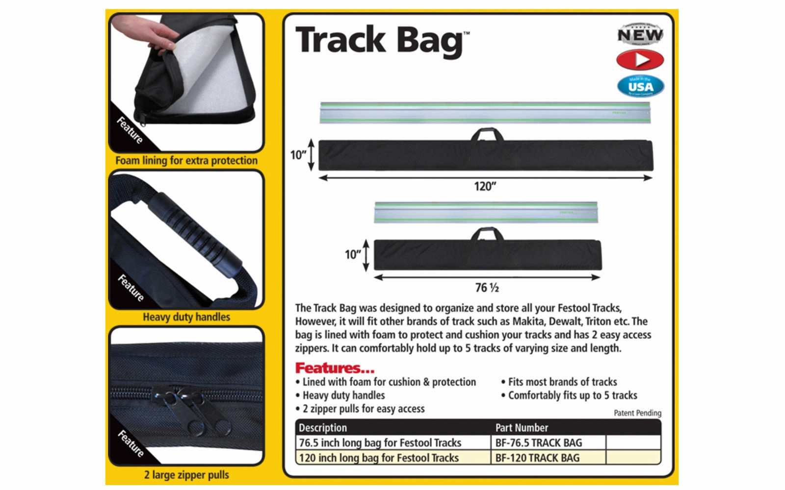 FastCap Track Bag ~ 76-1/2" Length