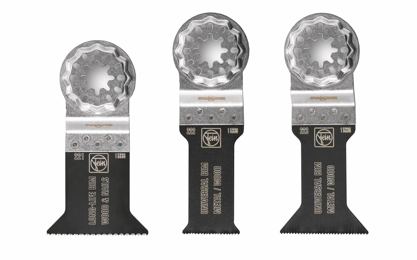 Fein 3-Pack Blade Set - Wood & Metal E-Cut Long-Life Universal BIM Blades "Starlock" - 3 PC
