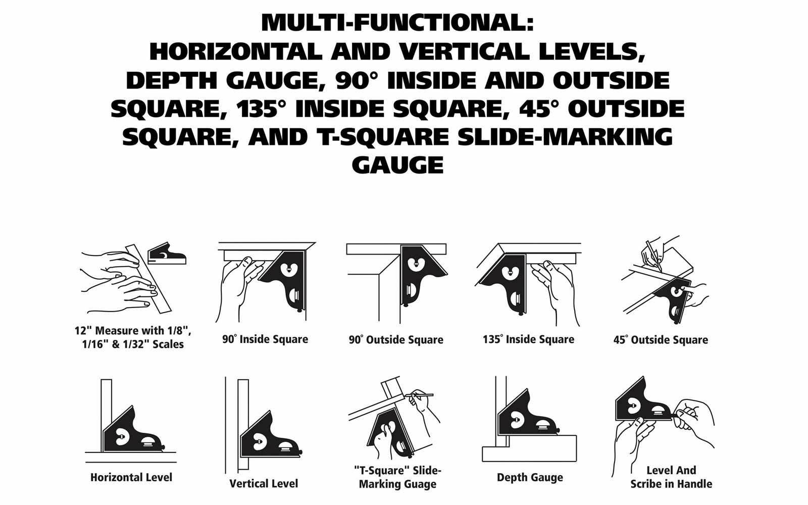 GreatNeck 12" Combination Square