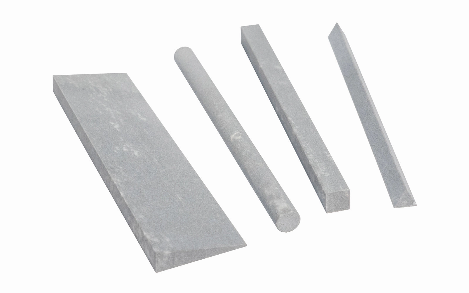 Hard Arkansas 4-Piece File Stone Set ~ Knife Shape, Round, Square, Triangle