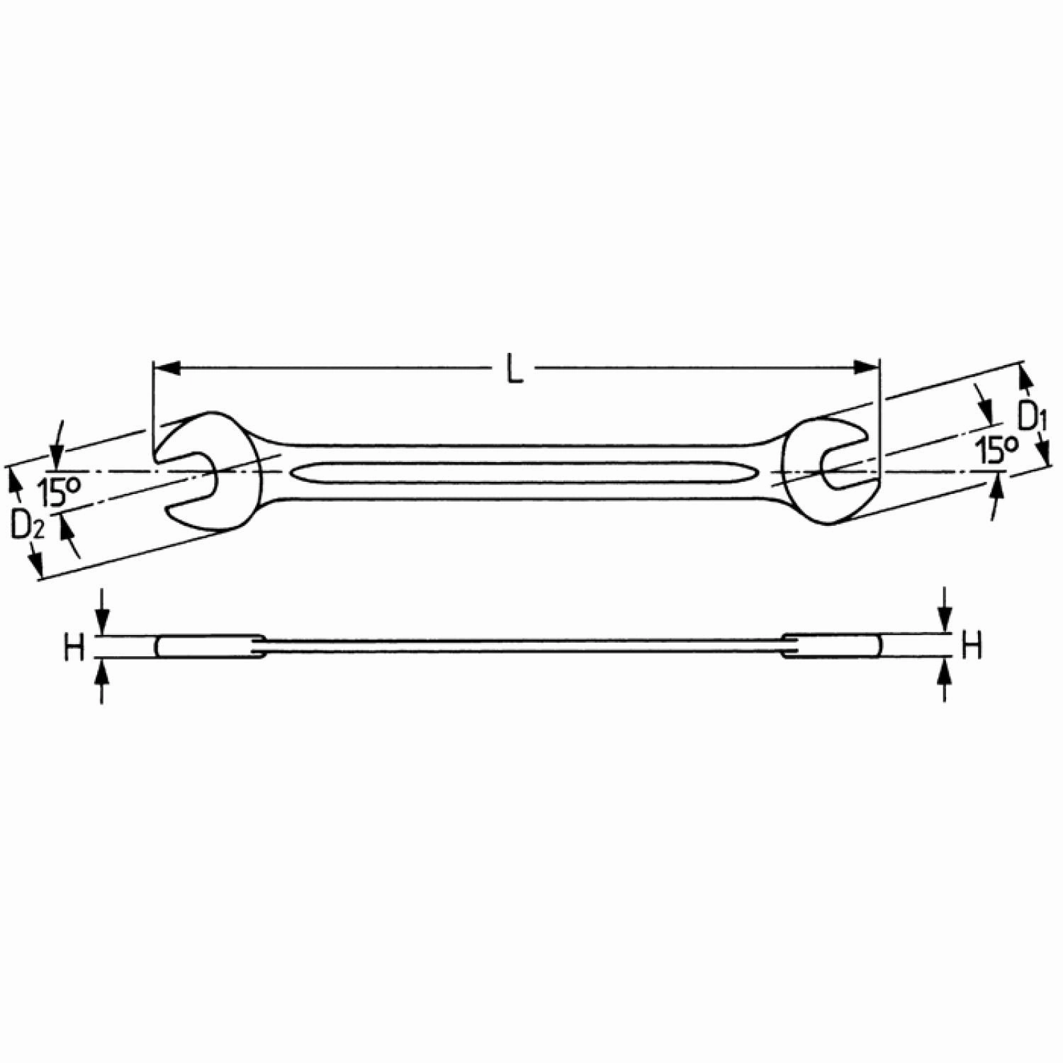 Heyco 00350662282 Double Ended Open Jaw Wrenches, AF-Sizes 9/16 x 5/8 Inch