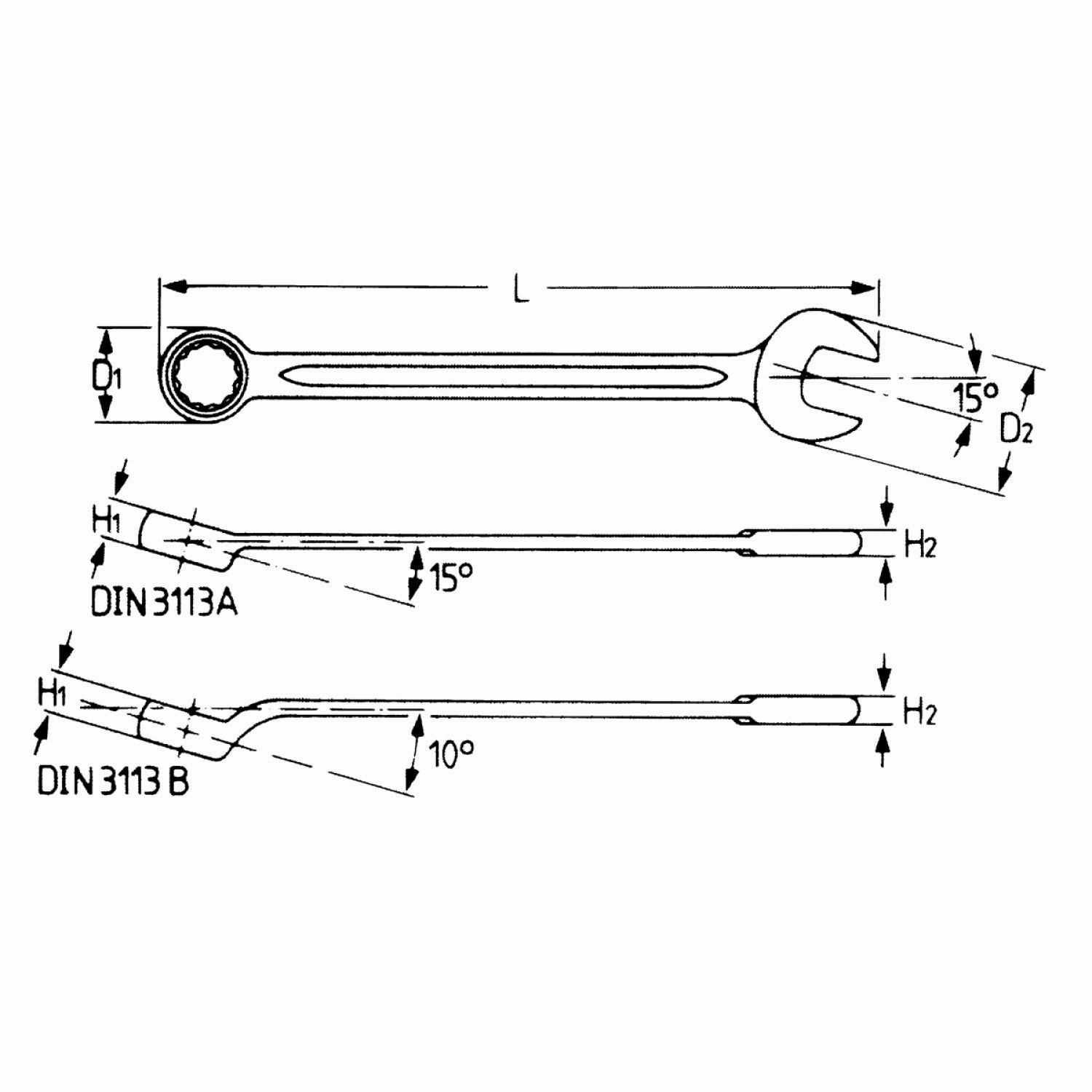Heyco 00400633582 Combination Wrench, 15/16 Inch