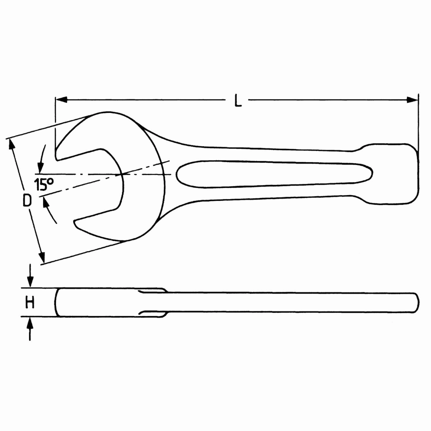 Heyco 00810012520 Slogging Open Jaw Wrench, 125 mm