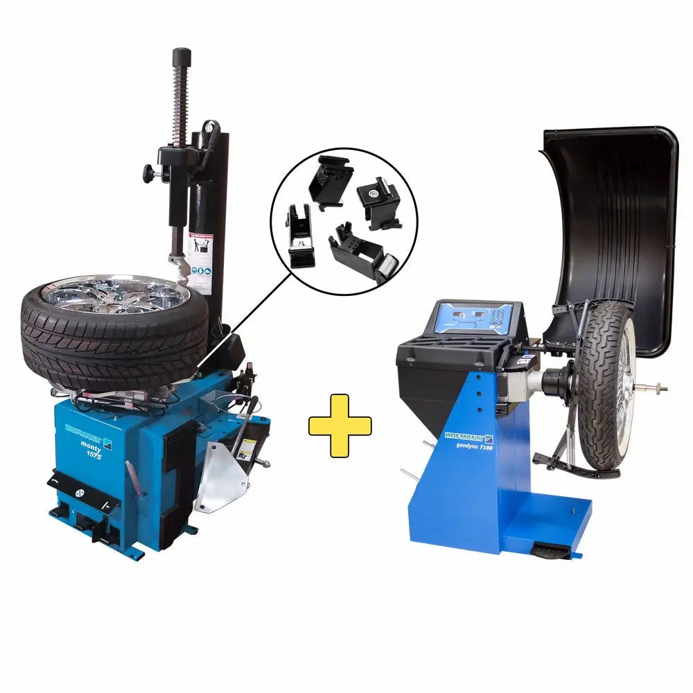 Hofmann 7100M Motorcycle Balancer & Monty 1575 Tire Changer Combo