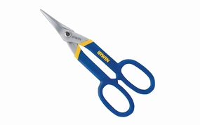 Irwin 10" Tinner Snips - Ducktail Blade Cuts Straight & Tight Curves