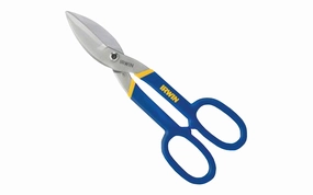Irwin 10" Tinner Snips - Flat Blade Cuts Straight & Wide Curves