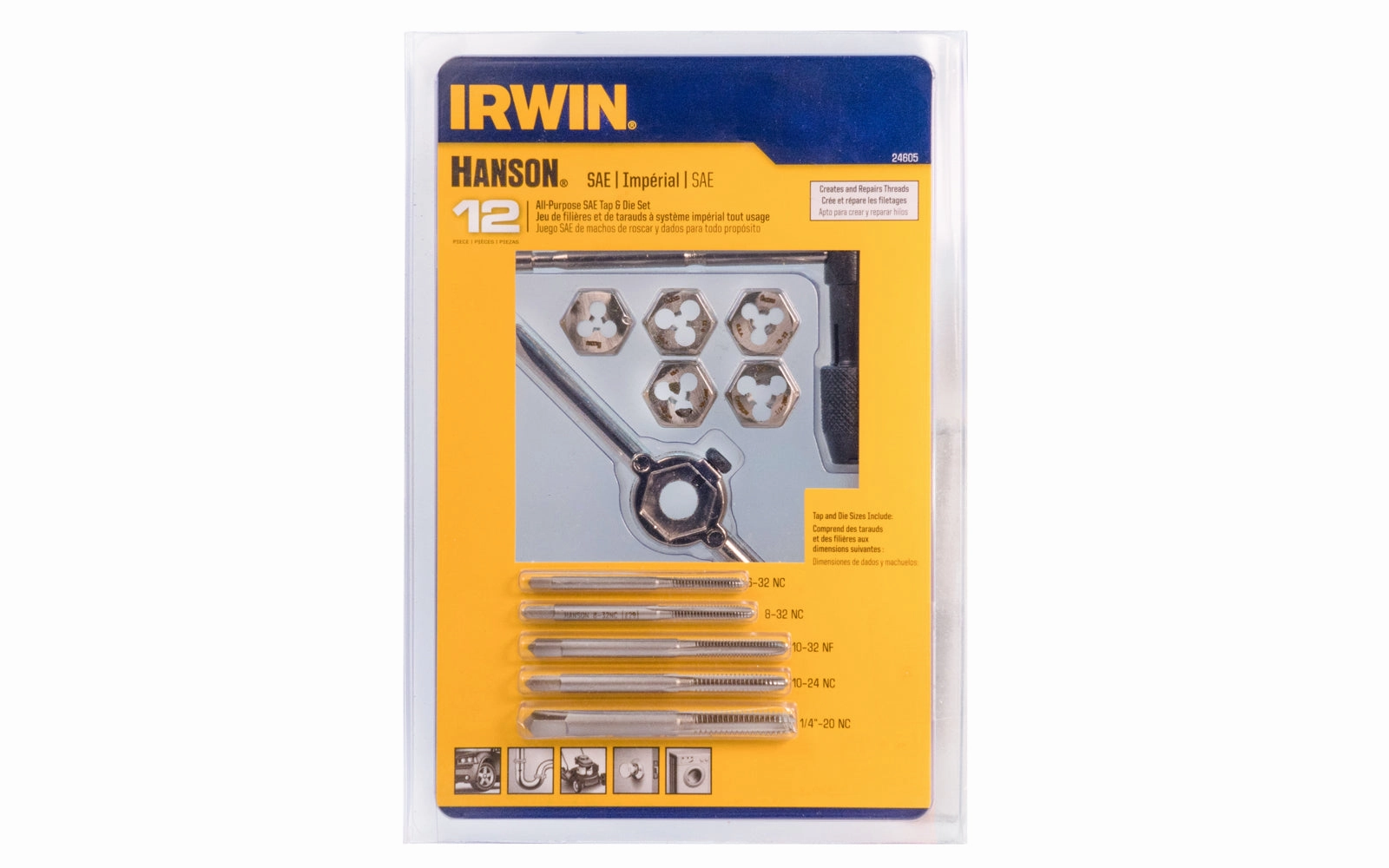 Irwin Hanson 12 PC SAE Tap & Die Set - 24605
