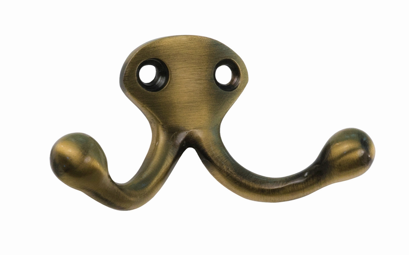 Ives Classic Solid Brass Double Wardrobe Hook