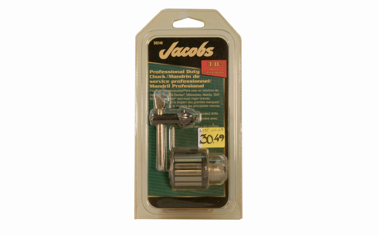 Jacobs Pro-Duty Chuck - 3/8" Capacity - 30246