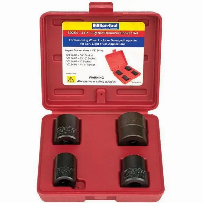 Ken-Tool 1/2" Dr. Lug Nut Removal Set (4 pcs)
