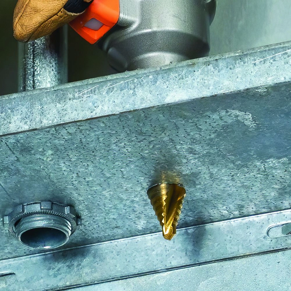 Klein Tools 25963 Step Drill Bit, Spiral Double-Fluted, 1/4-Inch to 3/4-Inch, VACO