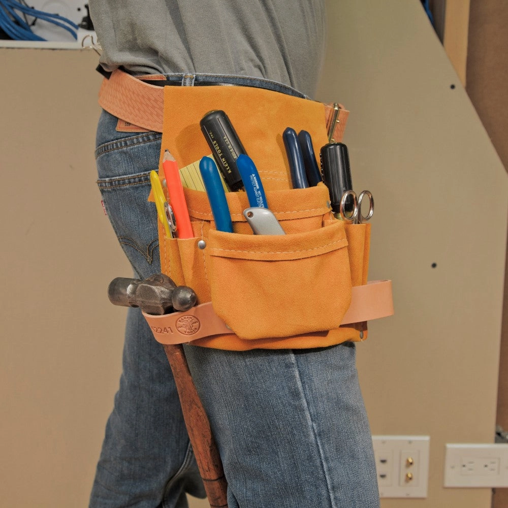 Klein Tools 42241 Tool Pouch, 6-Pockets for Nails, Screws and Tools