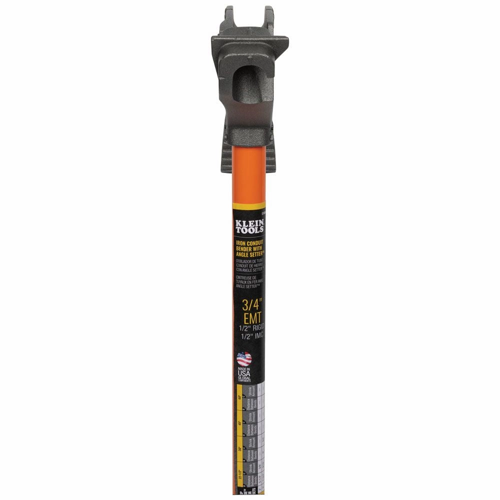 Klein Tools 51603 Iron Conduit Bender 1/2-Inch EMT with Angle Setter