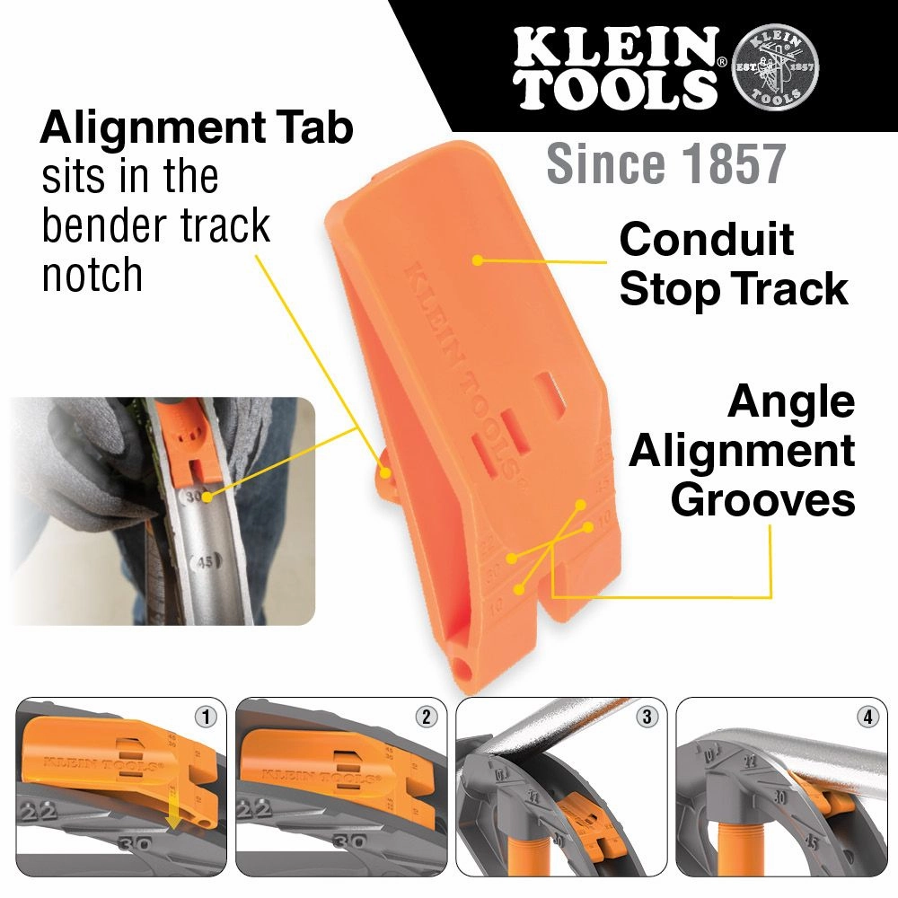 Klein Tools 51603 Iron Conduit Bender 1/2-Inch EMT with Angle Setter