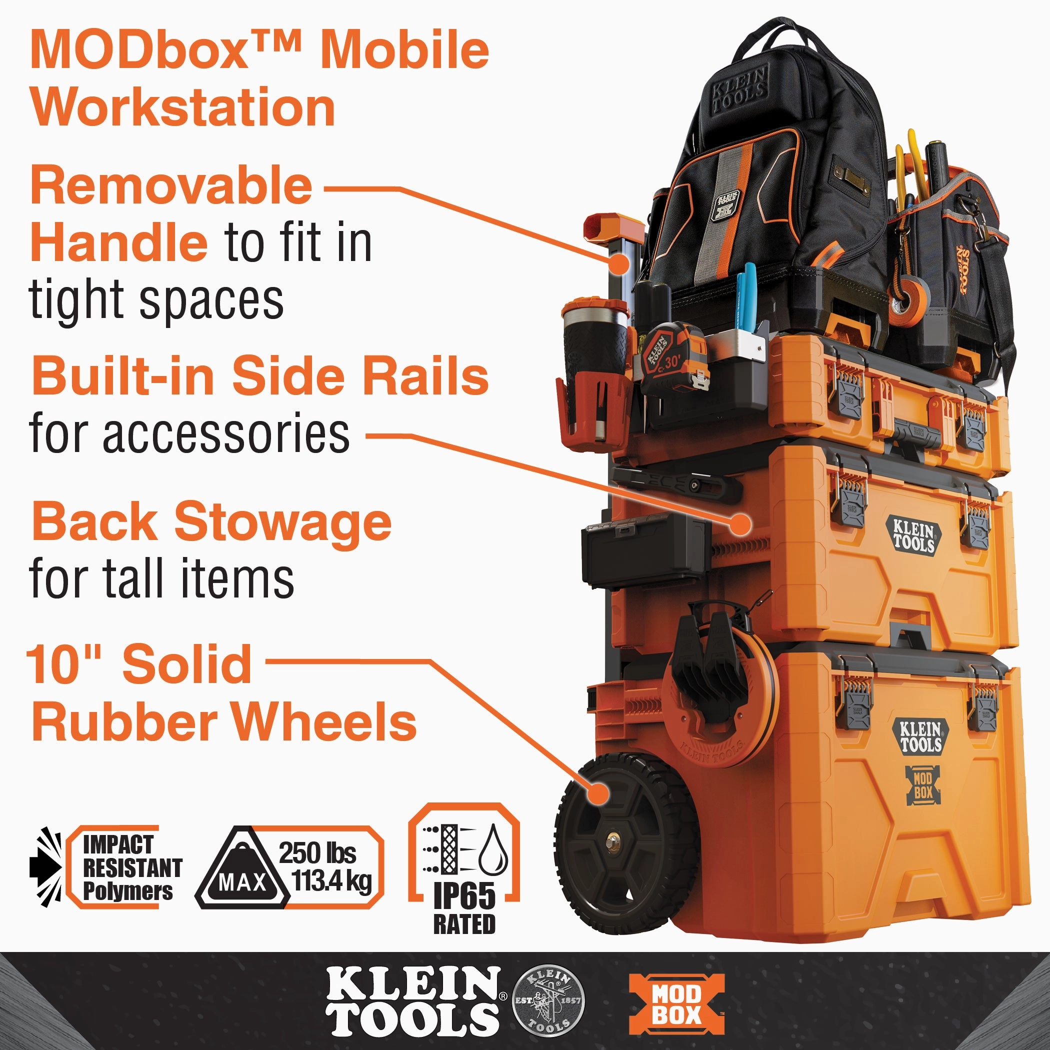 Klein Tools 54902MBR MODbox Replacement Wheels for Rolling Toolbox