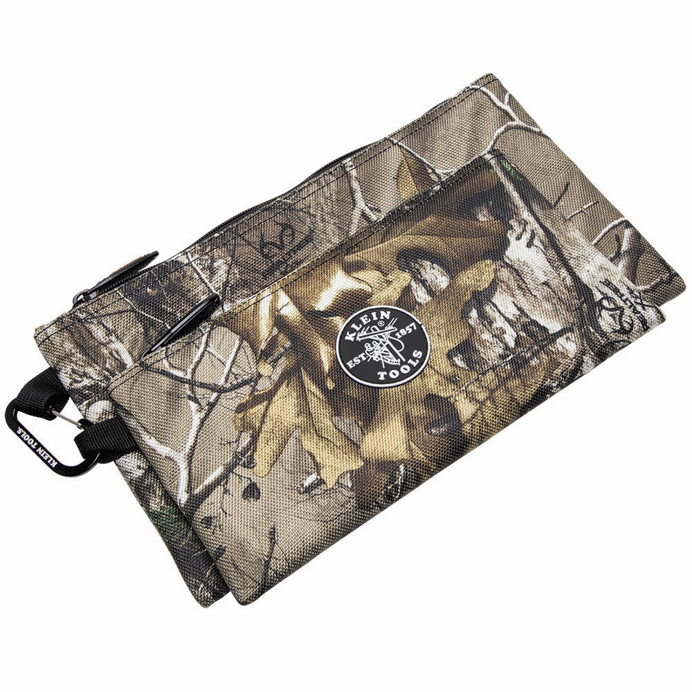 Klein Tools 55560 Zipper Bags, Camo Bags are 12.5 and 10-Inch, 1680d Ballistic Weave Camouflage